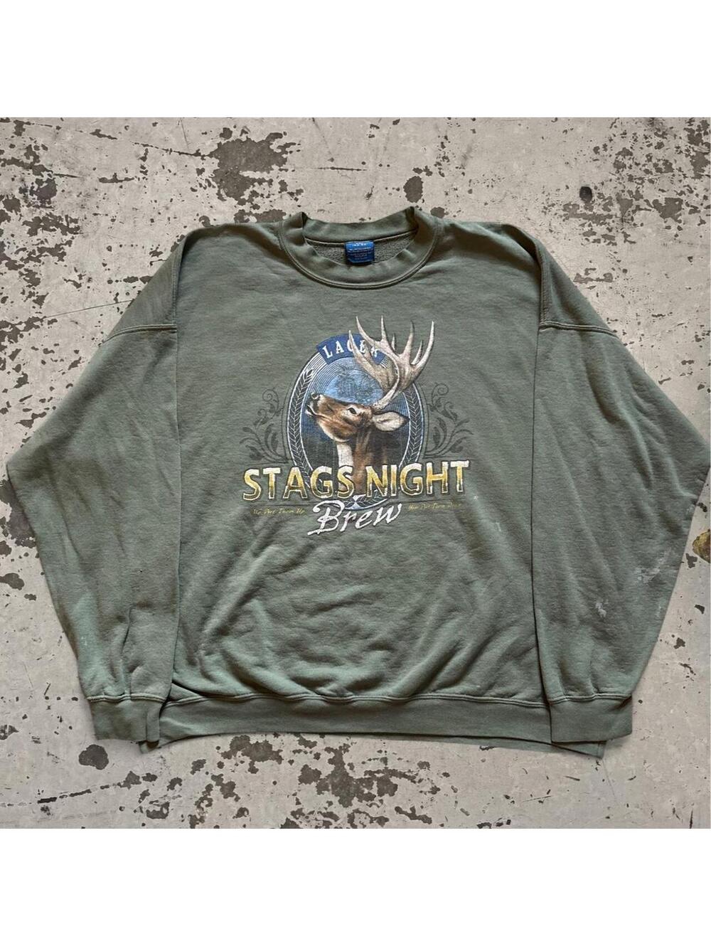 Mens Vintage Nature Deer Crewneck Size XXL